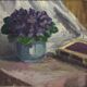 Nature morte aux bouquet de fleurs et livre