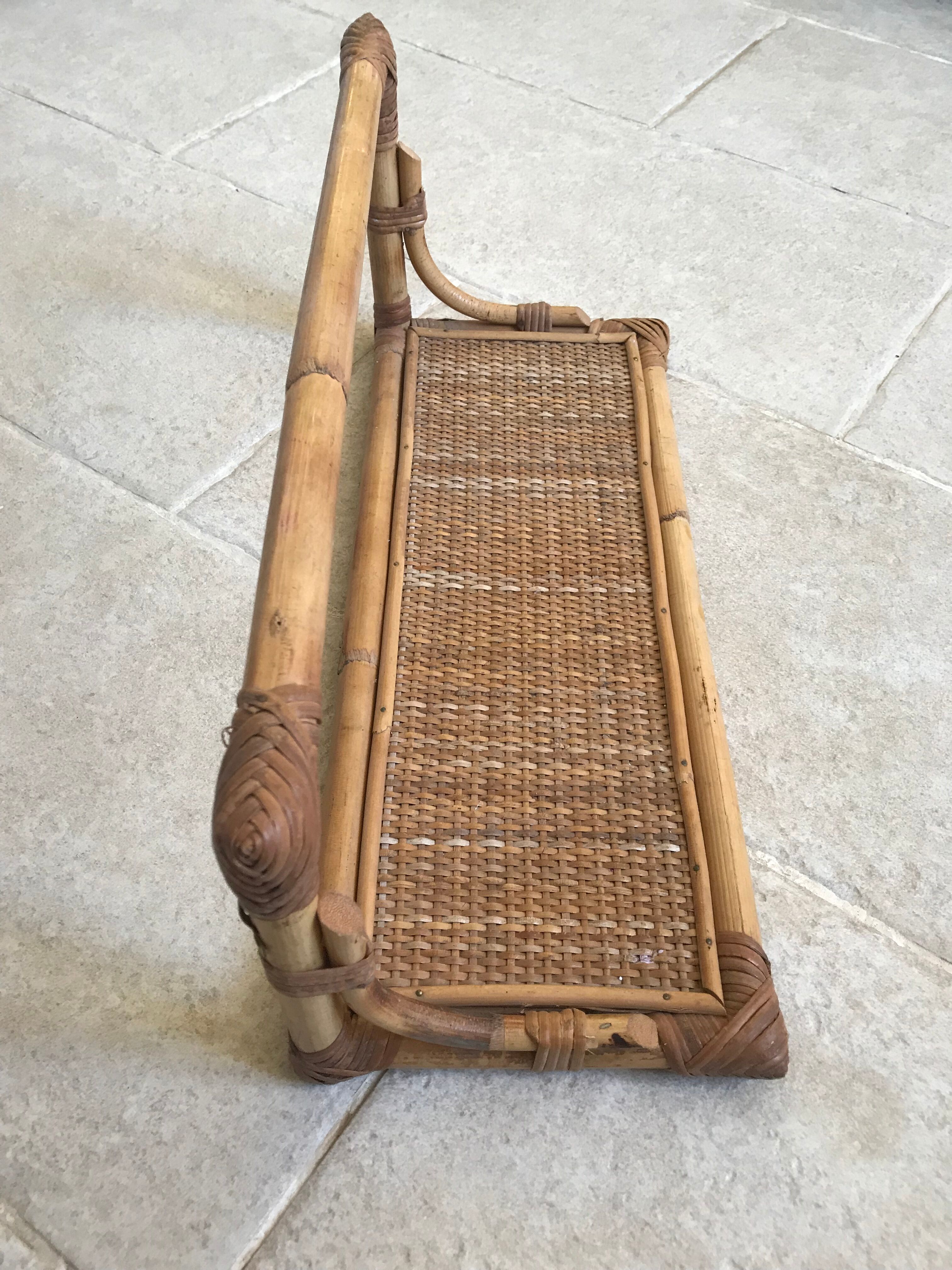 Vintage rattan shelf