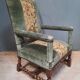 Faiteuil Louis XIII upholstered in part from the 17th century