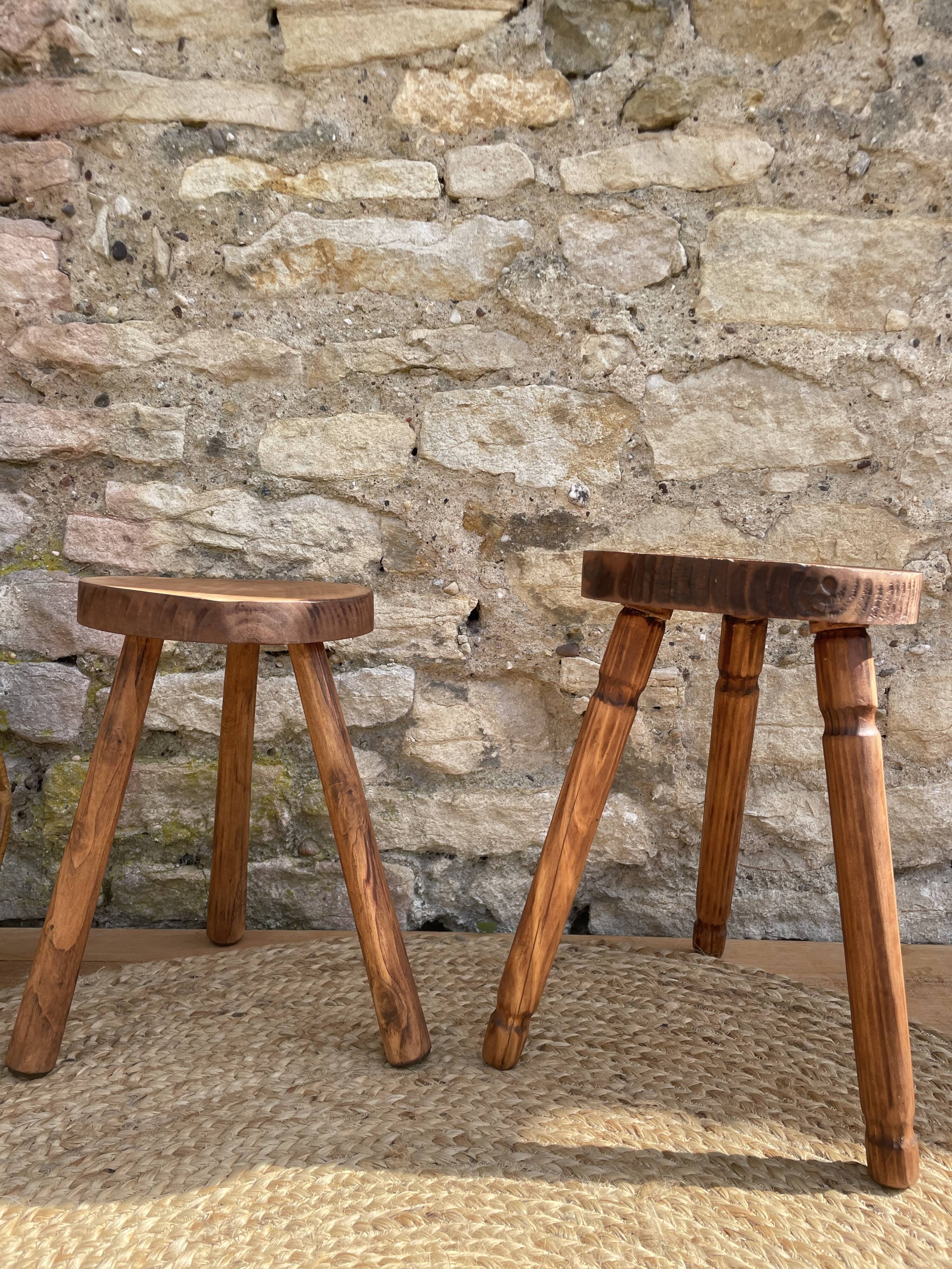Duo of tripod stools