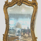 Mirror rocaille style Louis XV in wood and gilded stucco XX century
