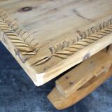 Large 19th century sculpted sled coffee table, folk art, France