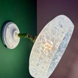 Vintage wall lamp with white clichy glass shade