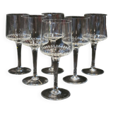 6 anciens verres à Porto en cristal taillé lances