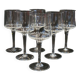 6 old Porto glasses in spear-cut crystal