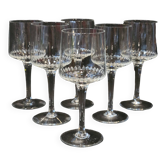 6 anciens verres à Porto en cristal taillé lances