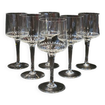 6 anciens verres à Porto en cristal taillé lances
