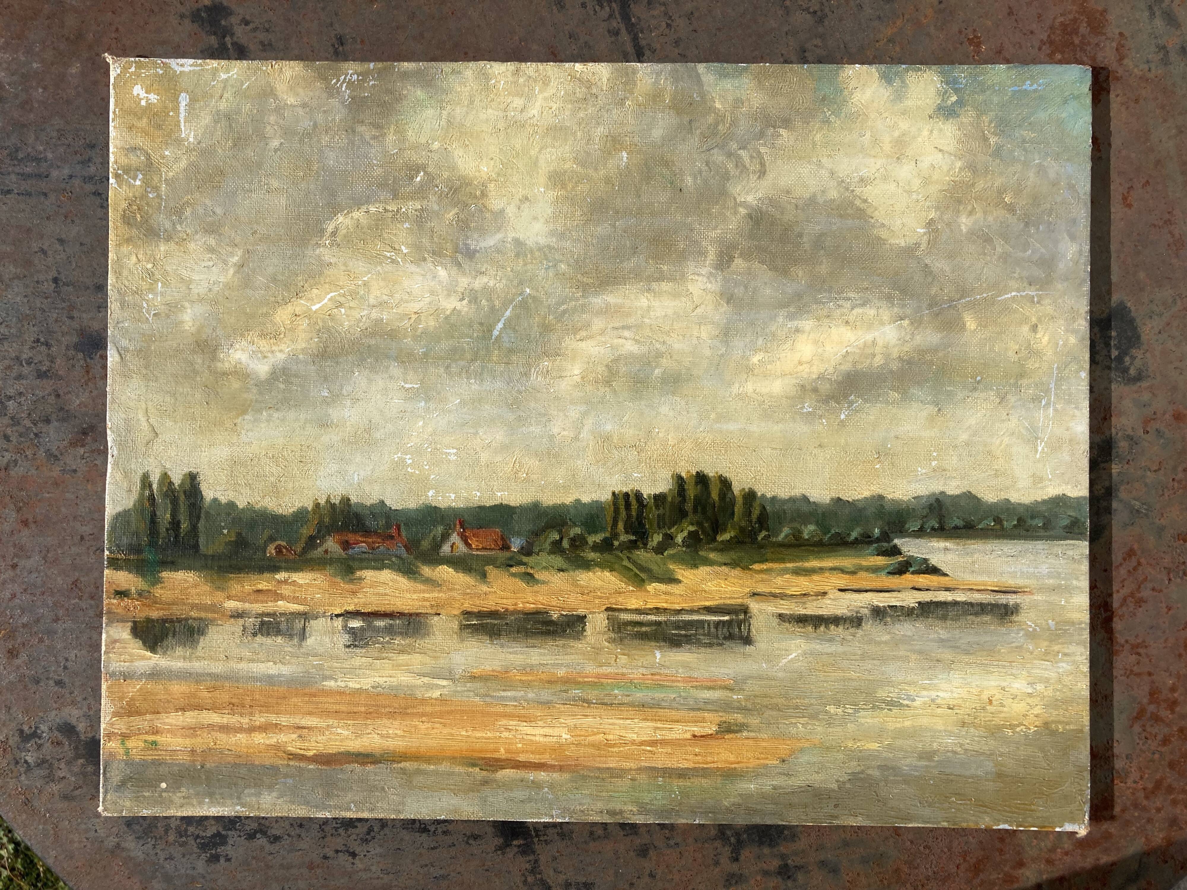 Oil painting on landscape panel