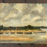 Oil painting on landscape panel