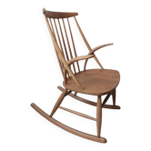 Scandinavian Rocking Chair by Illum Wikkelsø for Niels Eilersen, 1958