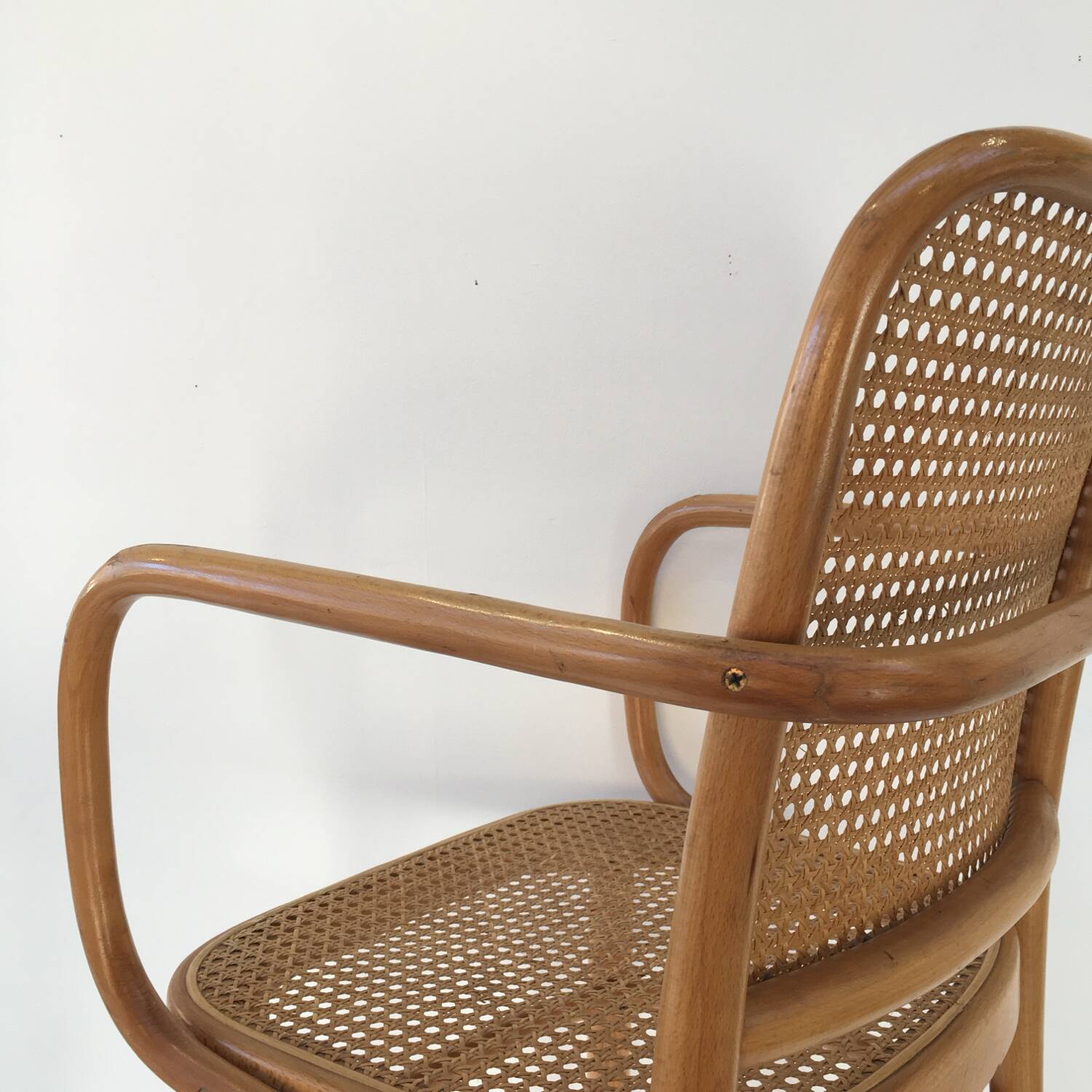 Bentwood and cane armchair