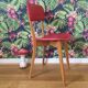 Chair Vintage wood and Red Skai