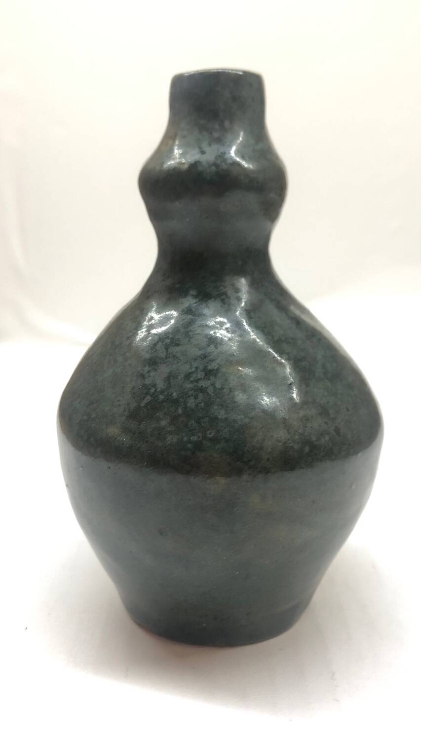 Blue ceramic vase signed AP