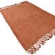 Kilim Turc Vintage Terracotta Uni, Tapis Naturel pour Salon et Chambre