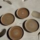 Set of 4 hand-painted Pornic stoneware plates D21