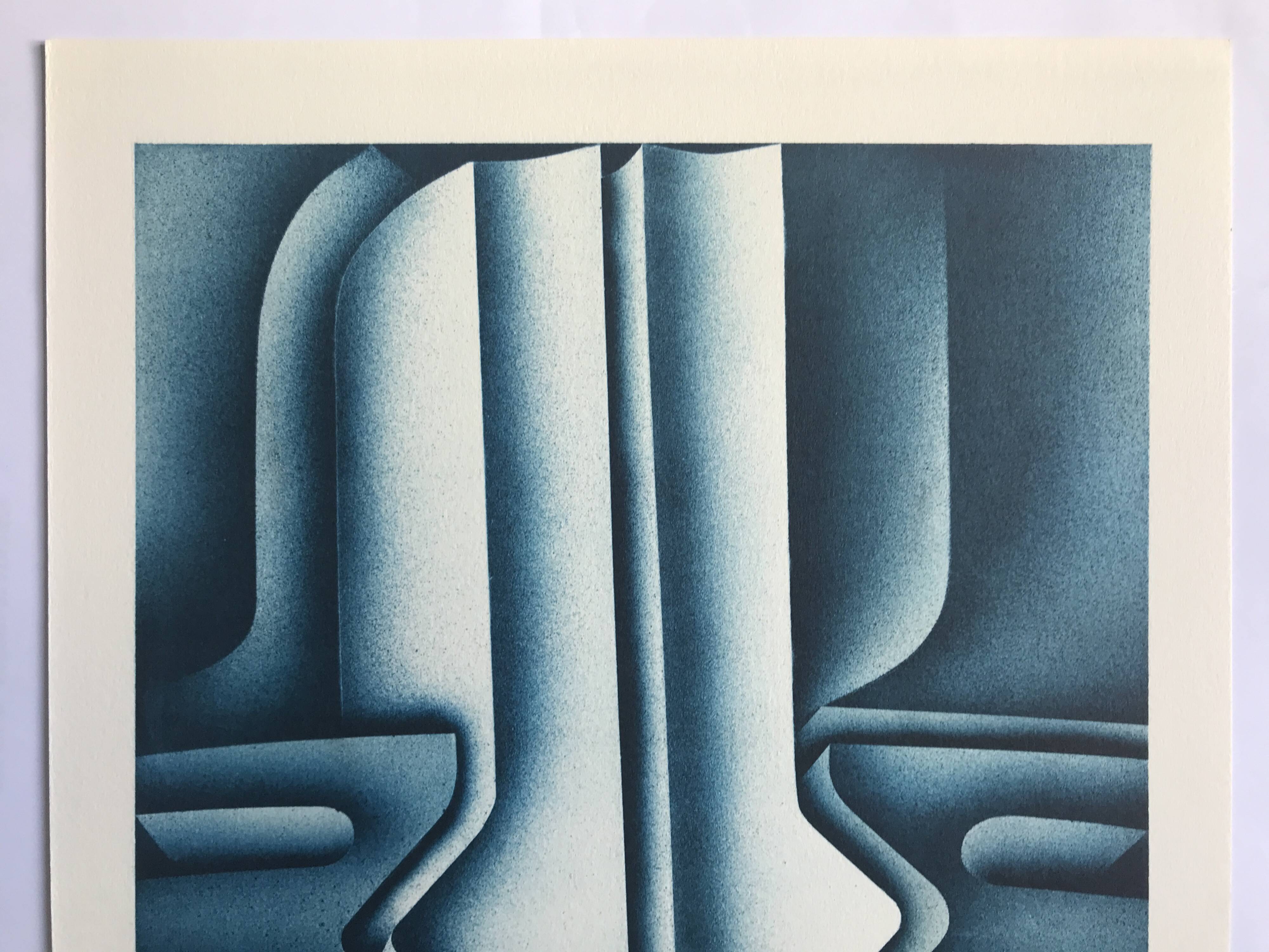 Original lithograph by Jacques Poli, Offshore Drilling, 1978