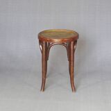 low bistro stool in curved wood laminated seat, circa 1920