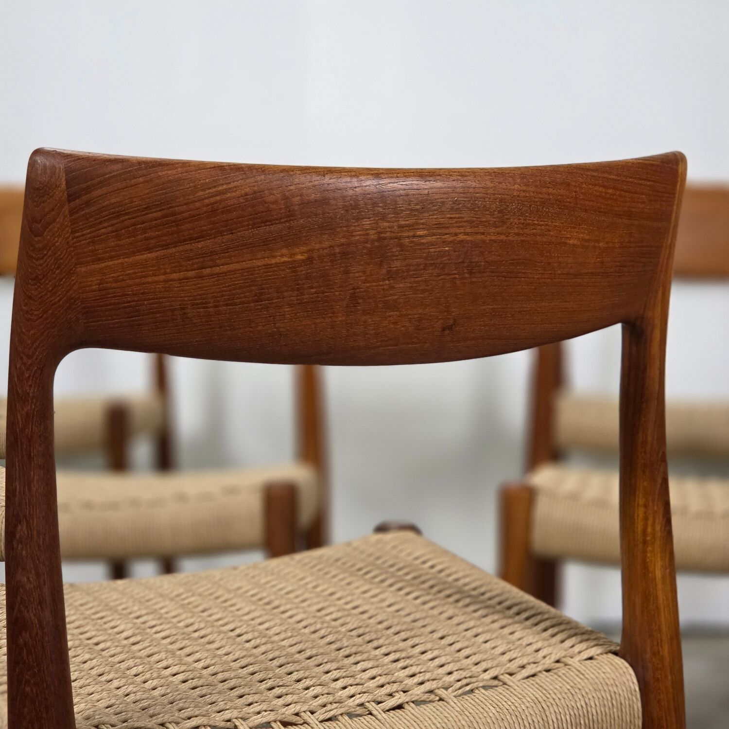 Niels Møller model 77 dining chair teak new papercord