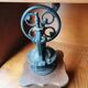Coffee mill in wood and metal style antique countertop