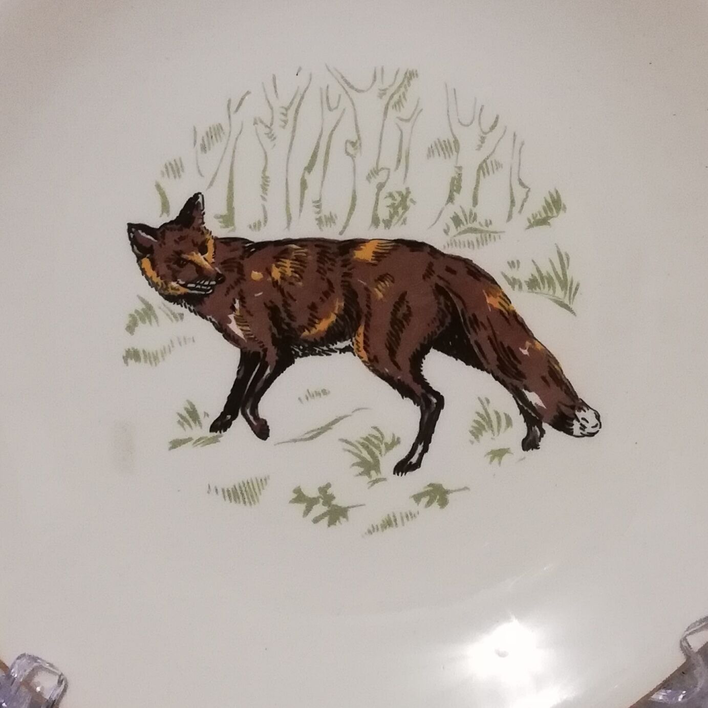 6 assiettes plates Gien Marly "animaux des forêts"