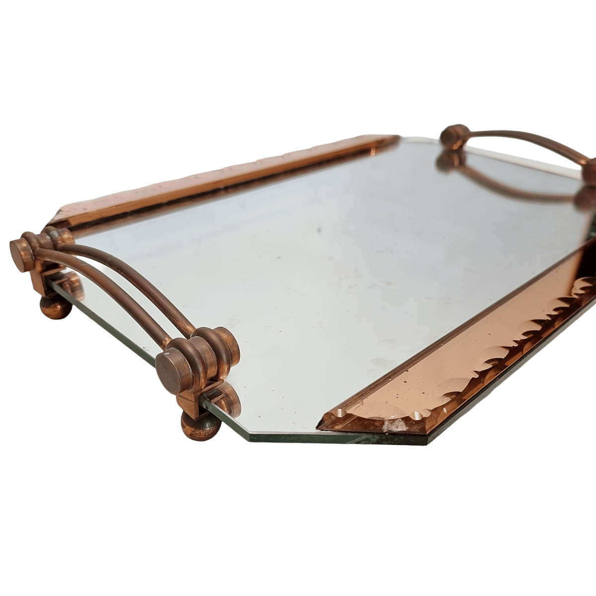 French Art Deco Glass Tray, 1930/40s
