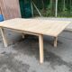 Scandinavian extendable dining table stripped in raw solid wood 1990