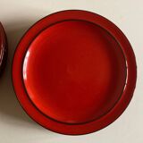 Set of 10 plates 1970 in red stoneware design Hertha Bengtson Thomas Rosenthal Scandinavian