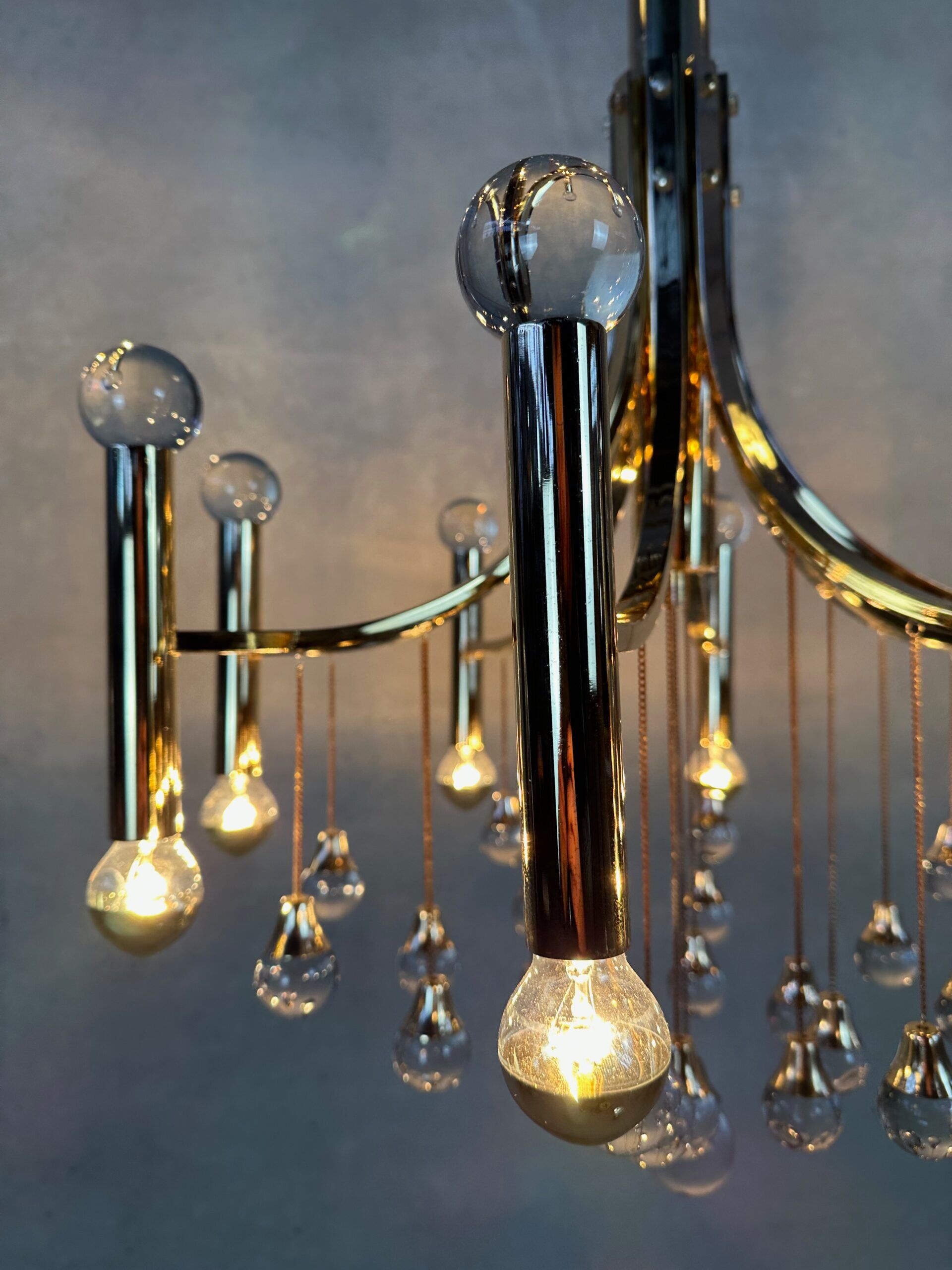 Chandelier vintage italien Gaetano Sciolari