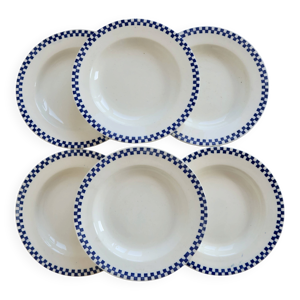 6 assiettes creuses anciennes terre