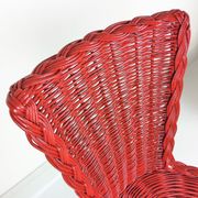 3 chaises en rotin et métal 1950