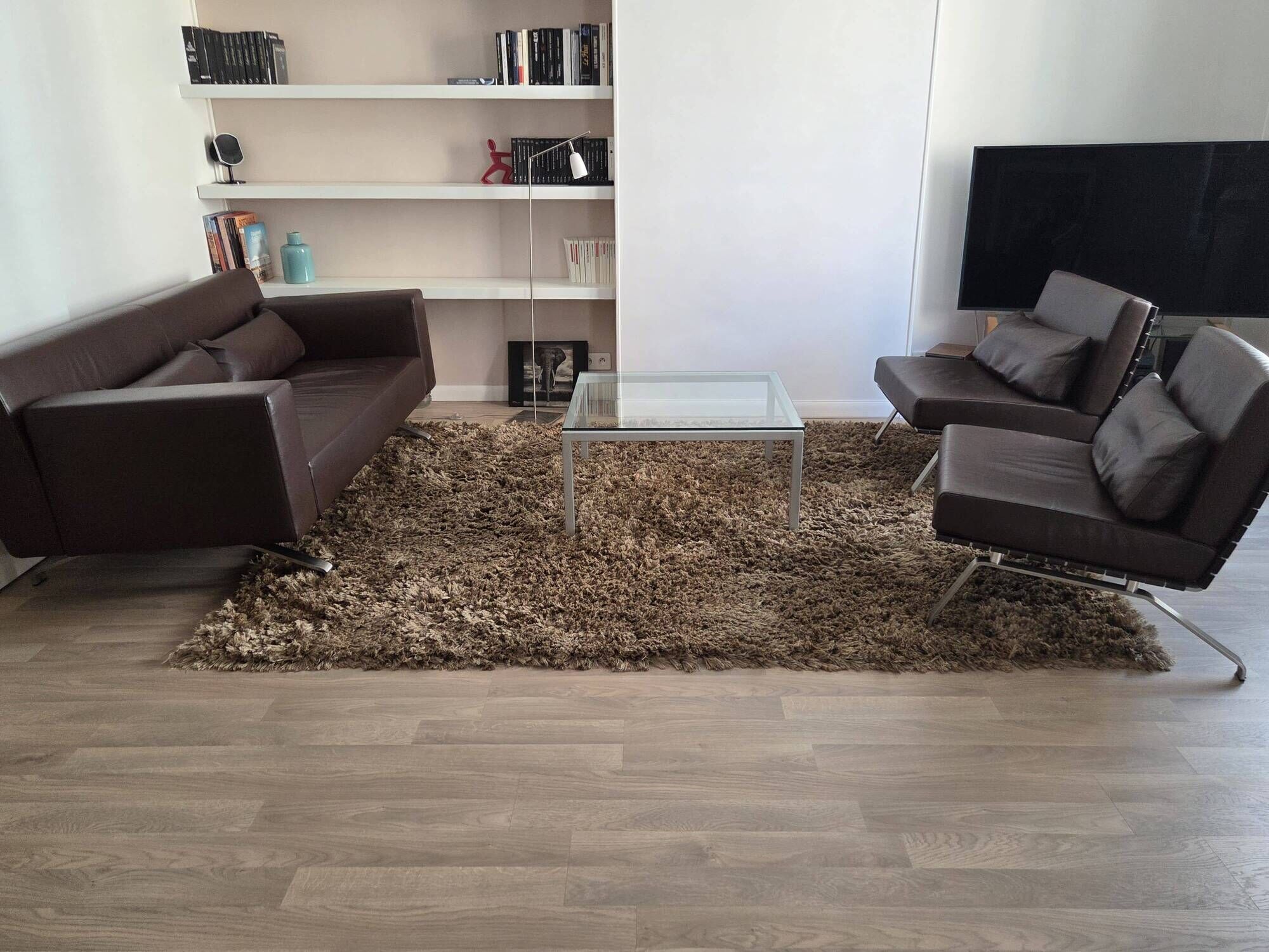 Complete lounge LIGNE ROSET FLEXUS – sofa + 2 leather armchairs