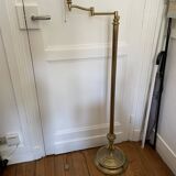 Articulated brass and gold metal floor lamp