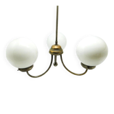 Chandelier avec globes en verre, Tchécoslovaquie, années 1930