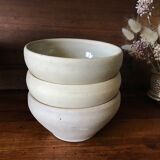 3 enamelled sandstone bowls 17cm