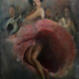 Tableau HST/P "Danseuse de Flamenco" signé (à déchiffrer)
