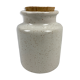 Pot en grès beige bouchon en liège 13cm