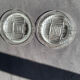 2 art deco glass ashtrays