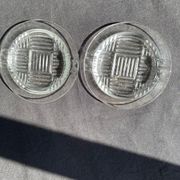 2 cendriers art déco verre