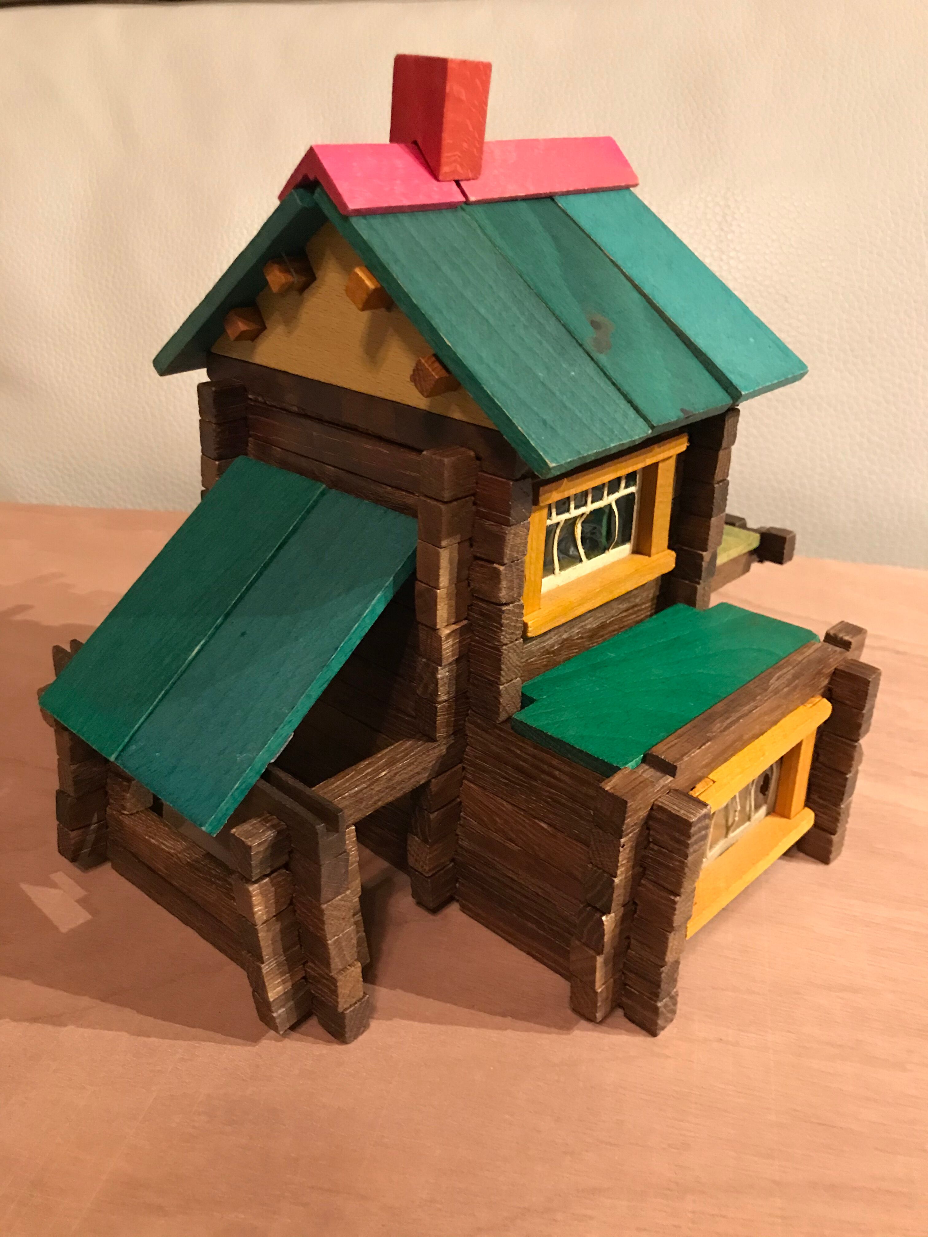 Vintage wooden construction game "Forest House" Jura Game