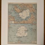 Lithograph map on the poles - 1900