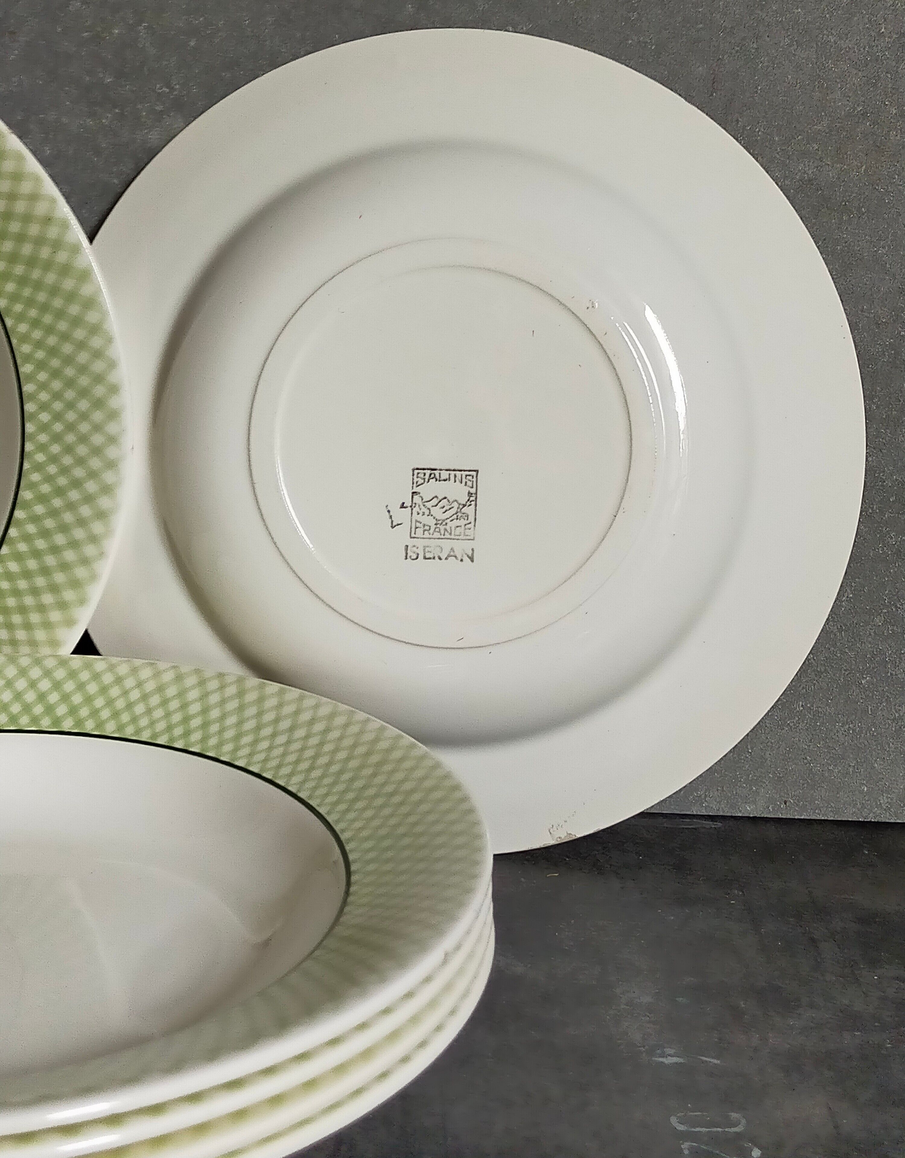 Six assiettes faïence de salins service "iseran" années 50