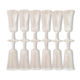 Set 12 vintage champagne flutes