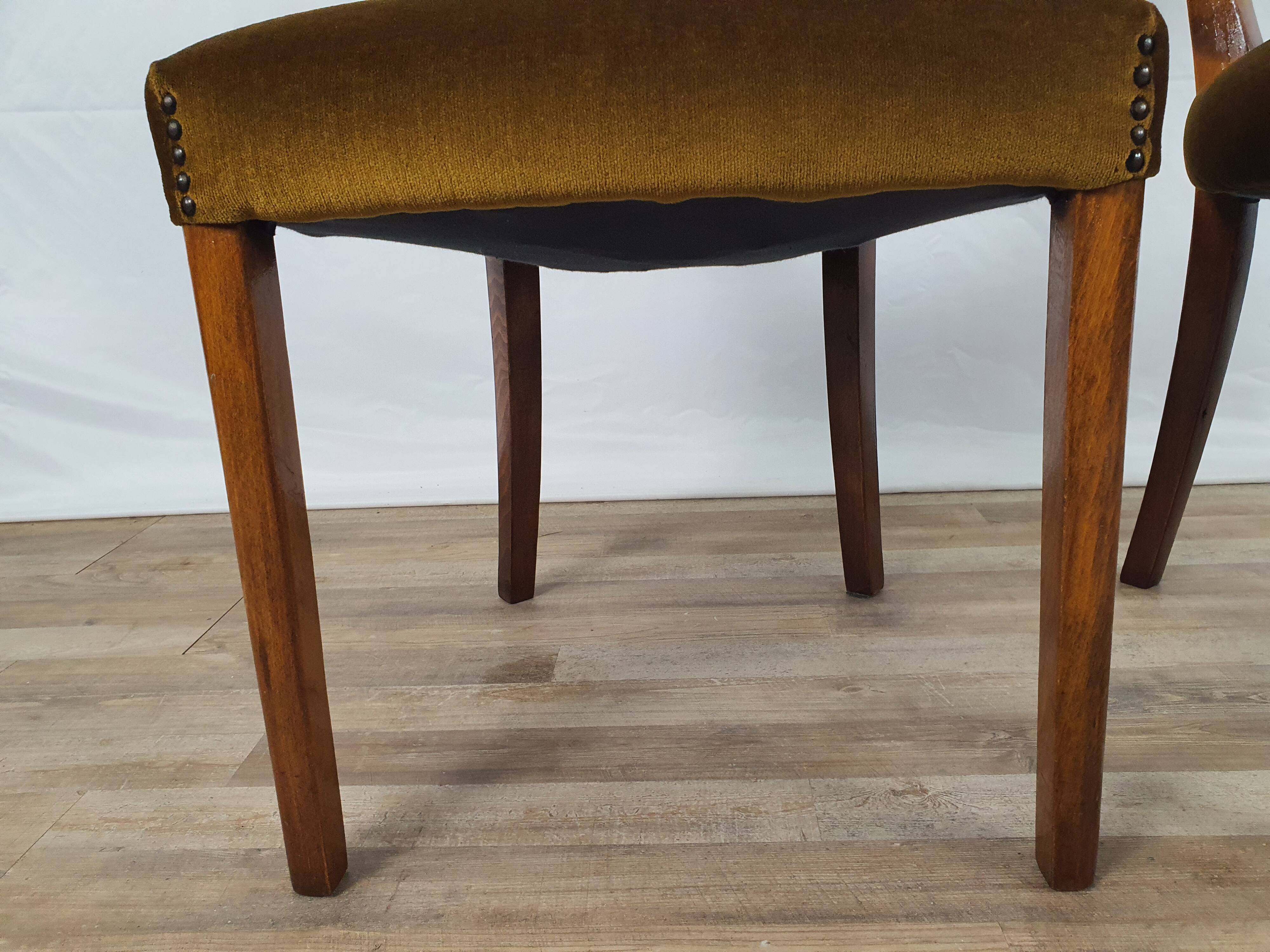 Set of two padded chamber armchairs