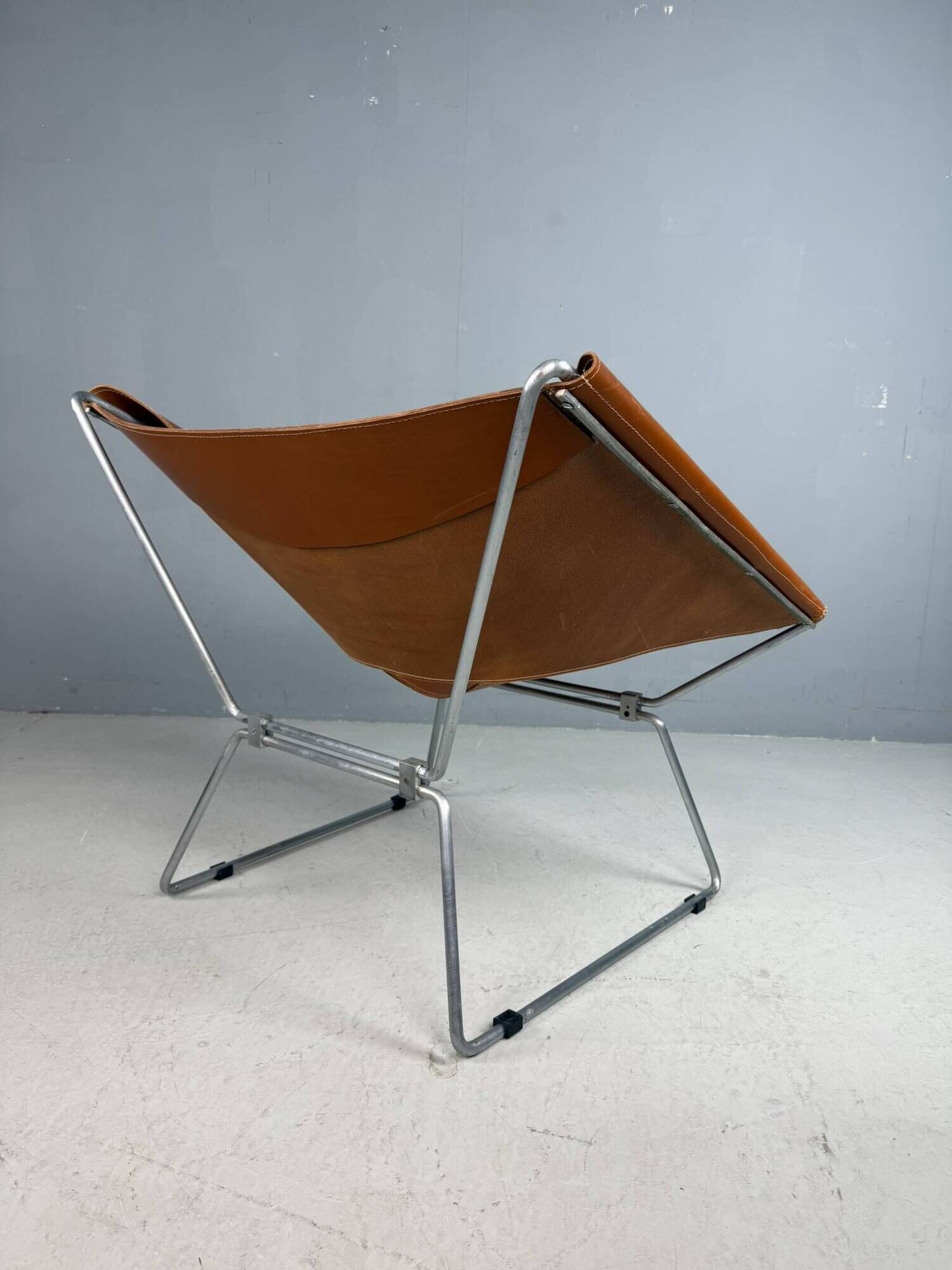 Pierre Paulin AP-14 cognac leather armchair for A. Polak, 1955