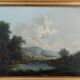 19th century Italian painting, lake scene