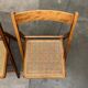 Ensemble de chaises pliantes en bois du milieu du siècle avec sièges en osier viennois, années 1960