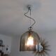 Peill & putzler suspension smoked glass and brass 70s