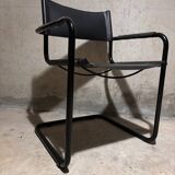 Bauhaus Cantilever Chair Black Leather on Black Chrome
