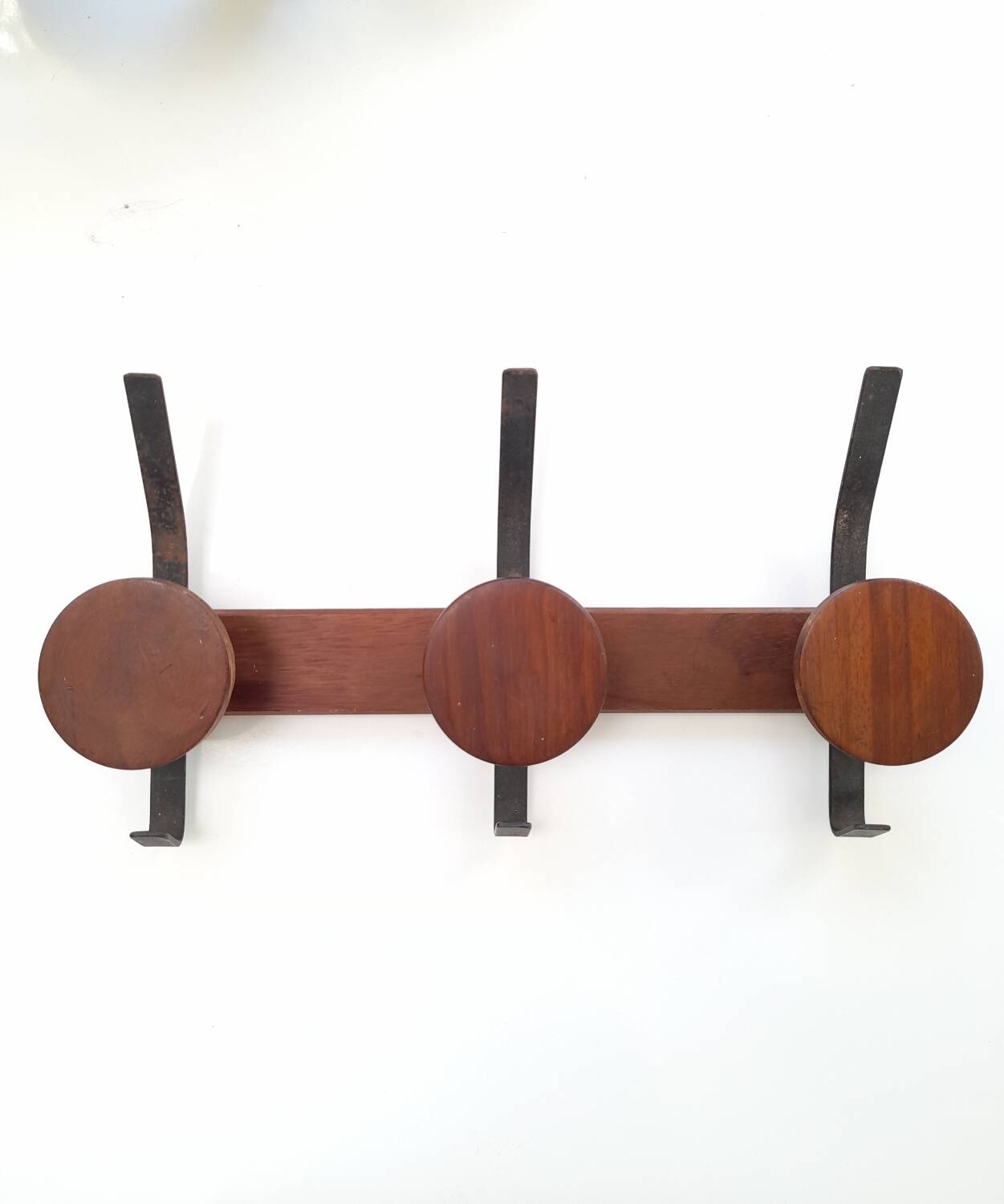 Teak and metal coat rack from the 60s