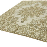 Handmade Turkish Contemporary 1980s 293 cm x 380 cm Beige Wool Carpet